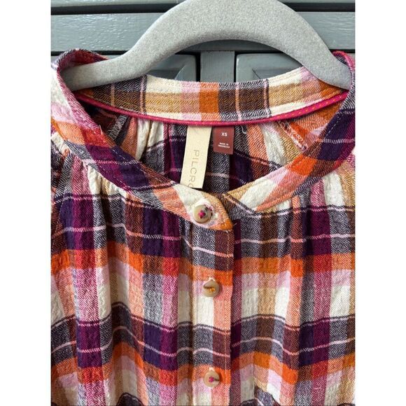 Anthropologie ‎ Pilcro Breezy Button Down Plaid shirt, XS $98 C27 - Picture 5 of 10